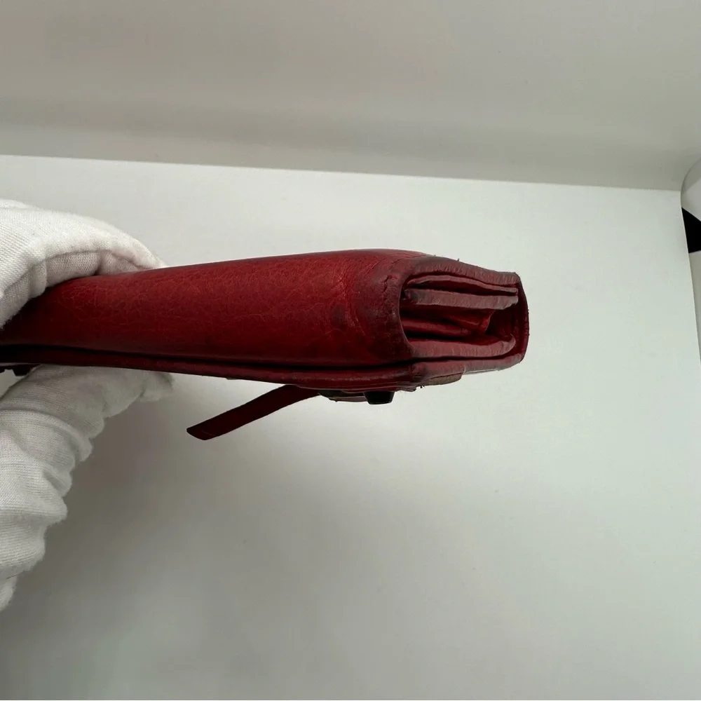 Balenciaga | Red Agneau Classic Hardware Money Long Continental Wallet